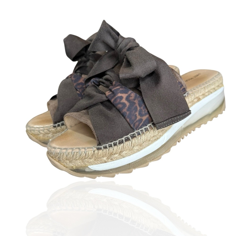 Free People Chapmin Ribbon Espadrilles EU 37‎ US 6.5 Platform Sandals Leopard